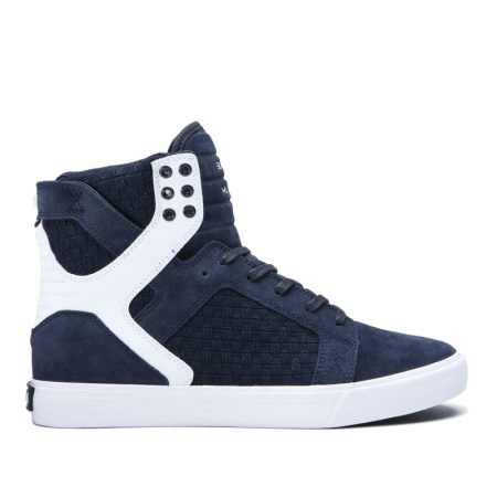 Supra Skytop Mens High Tops Shoes Navy UK 17NUX